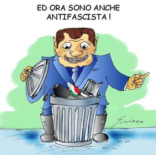 Cartoon: La FINI di Alleanza Nazionale (medium) by Grieco tagged grieco,berlusconi,an,fini,pdl