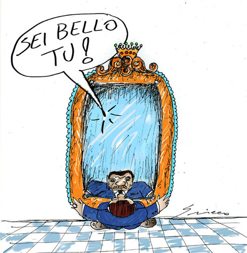 Cartoon: SILVIO SETTEBELLEZZE (medium) by Grieco tagged grieco,bresso,berlusconi,specchio