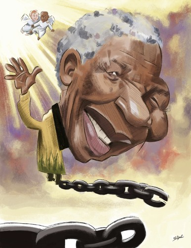 Cartoon: Nelson Mandela (medium) by nader_rahmani tagged nelson,mandela
