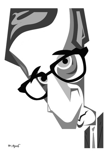 Cartoon: Woody Allen (medium) by nader_rahmani tagged woody,allen