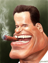 Cartoon: Arnold Schwarzenegger (small) by penava tagged arnold schwarzenegger karikatur arnie gouverneur kalifornien caricature governor california politiker politician