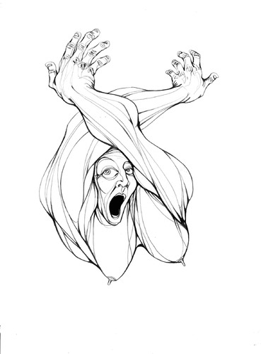 Cartoon: scream (medium) by yolyanko tagged body