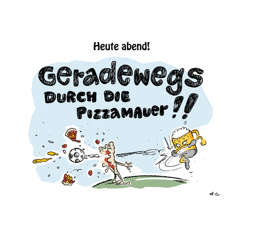 Cartoon: Geradewegs durch die Pizzamauer! (medium) by MarcoFinkenstein tagged deutschland,italien,em