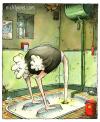 Cartoon: French Loo 4 (small) by Nick Lyons tagged loo,toilet,humour,france,ostrich,nick,lyons,animal,animals,cartoonist