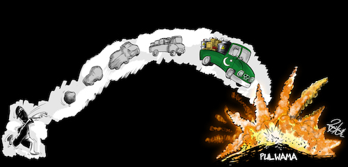 Cartoon: Kashmir conflict (medium) by crowpoint tagged kashmir,jihadi,fidayeen,islamic,radicals,pakistan,sponsored,terror