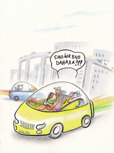 Cartoon: autofrust (medium) by Petra Kaster tagged digitalisierung,verkehr,computer,technik,autos,autoindustrie,selbstfahrende