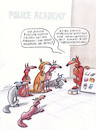 Cartoon: police academy (small) by Petra Kaster tagged alter,tod,hunde,senioren,pensionierung,altenpflege,polizei,karriere