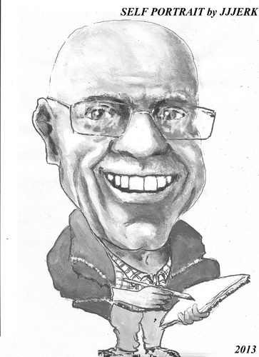 Cartoon: jjjerk (medium) by jjjerk tagged jjjerk,self,portrait,irish,ireland,black,white,cartoon,caricature