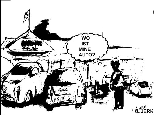Cartoon: Wheres my car? (medium) by jjjerk tagged car,cartoon,caricature,joke,supermaket,ireland,irish