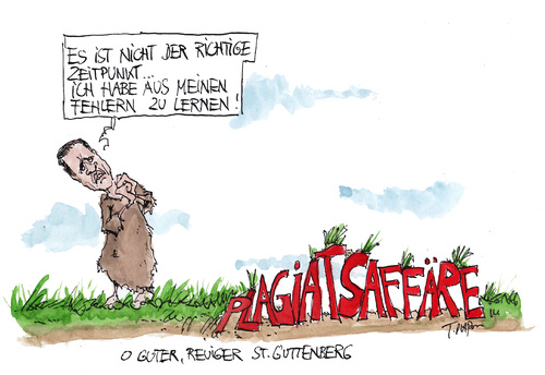 Cartoon: o guter reuiger (medium) by plassmann tagged guttenberg