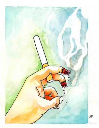 Cartoon: Anti tobacco 2 (medium) by LAP tagged anti,tobacco,cigarette,smoke,hand