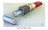 Cartoon: For the FIRST KISS! (small) by LAP tagged first,kiss,lipstick,aaa,battery,lips,woman,girls