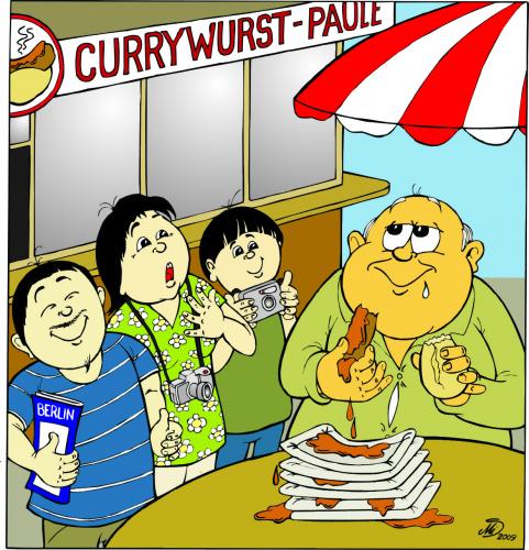 Cartoon: Currywurst (medium) by MiS09 tagged currywurst,essen,nahrung,wurst,berlin,kultur,ernährung,fast,food,geschmack,imbiss