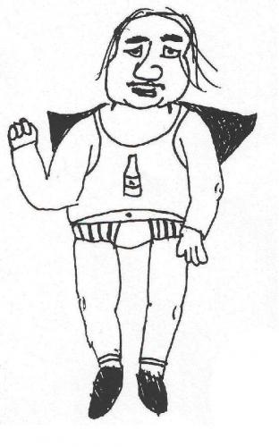 Cartoon: Boozer Man (medium) by illa strator tagged super,hero,drinking,guy