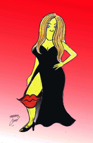 Cartoon: Angelina Jolie (medium) by Hossein Kazem tagged angelina,jolie