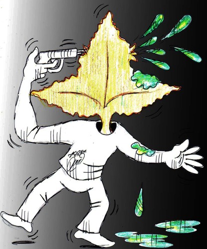 Cartoon: automn (medium) by Hossein Kazem tagged automn