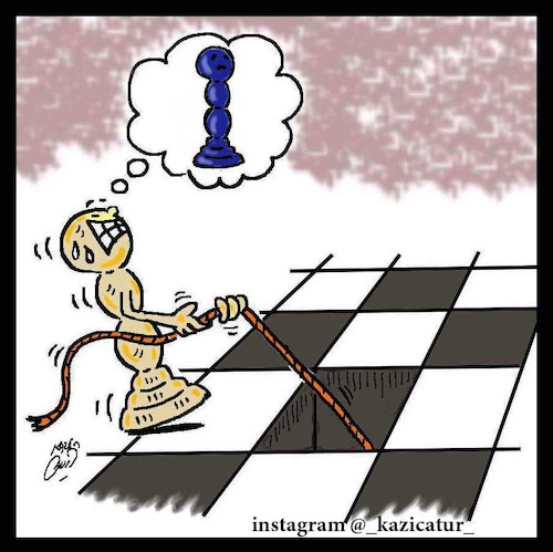 Cartoon: chess (medium) by Hossein Kazem tagged chess