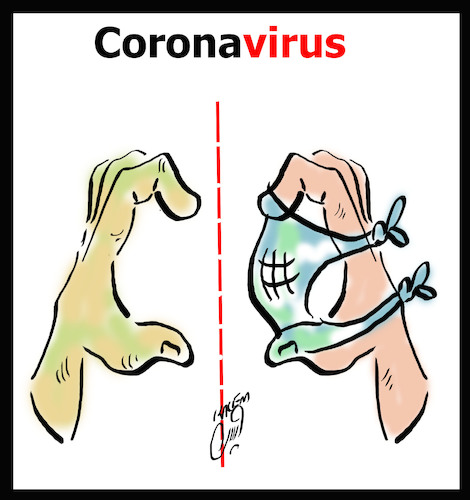 Cartoon: Coronavirus (medium) by Hossein Kazem tagged coronavirus