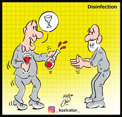 Cartoon: Disinfection (medium) by Hossein Kazem tagged disinfection