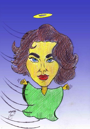 Cartoon: Elizabeth Taylor (medium) by Hossein Kazem tagged elizabeth,taylor