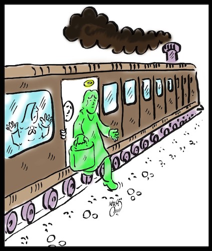 Cartoon: end of travel (medium) by Hossein Kazem tagged end,of,travel