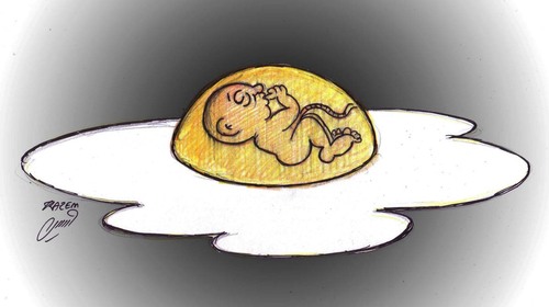 Cartoon: Fetus (medium) by Hossein Kazem tagged fetus