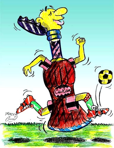 Cartoon: football (medium) by Hossein Kazem tagged football