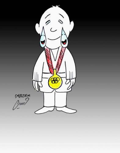 Cartoon: happy_for_medal (medium) by Hossein Kazem tagged happy,for,medal