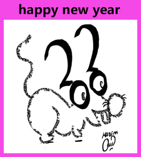 Cartoon: happy new year (medium) by Hossein Kazem tagged happy,new,year