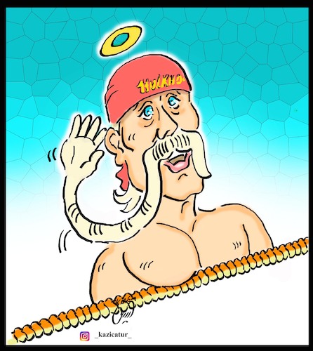 Cartoon: hulk hogan (medium) by Hossein Kazem tagged hulk,hogan,wwe,wrestler