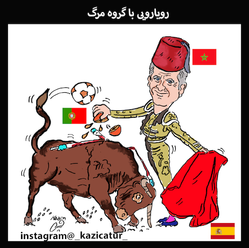 Cartoon: iran coach in world cup 2018 (medium) by Hossein Kazem tagged iran,coach,in,world,cup,2018