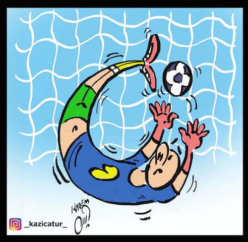 Cartoon: jump (medium) by Hossein Kazem tagged jump
