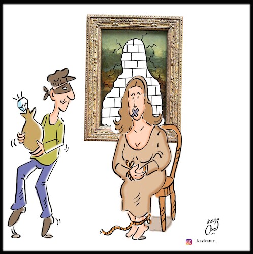 Cartoon: louvre paris (medium) by Hossein Kazem tagged louvre,paris