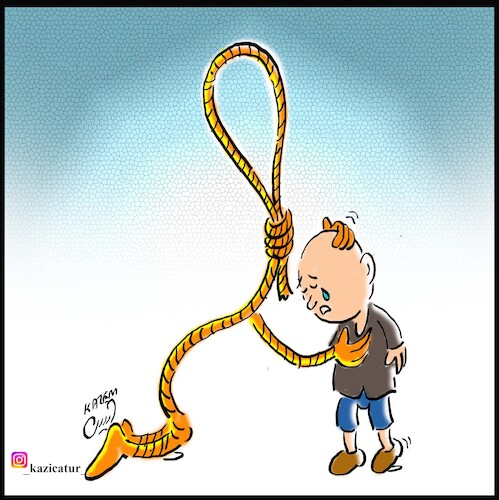 Cartoon: no execution (medium) by Hossein Kazem tagged no,execution