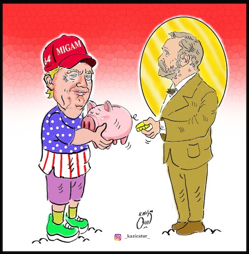 Cartoon: nobel for trump (medium) by Hossein Kazem tagged nobel,for,trump