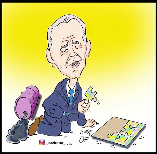 Cartoon: puzzle for biden (medium) by Hossein Kazem tagged puzzle,for,biden