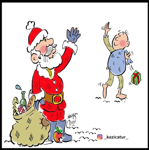 Cartoon: Santa Claus (medium) by Hossein Kazem tagged santa,claus