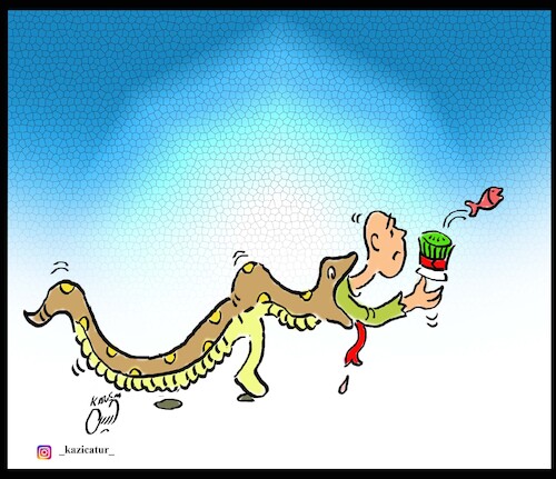 Cartoon: snake year in iran (medium) by Hossein Kazem tagged snake,year,in,iran