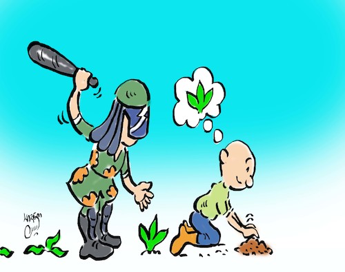 Cartoon: Suppression (medium) by Hossein Kazem tagged suppression
