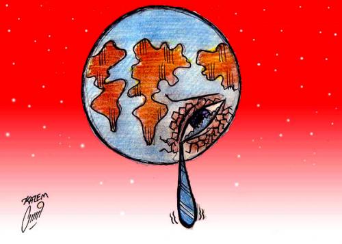 Cartoon: tsunami (medium) by Hossein Kazem tagged tsunami