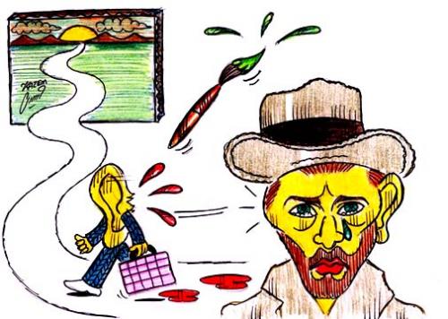 Cartoon: Van Gogh (medium) by Hossein Kazem tagged van,gogh