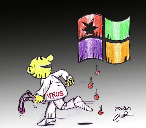 Cartoon: virus (medium) by Hossein Kazem tagged virus