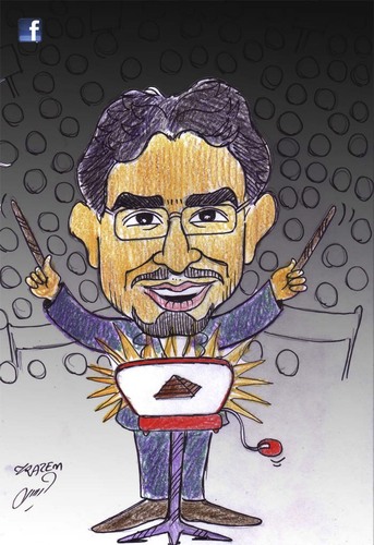 Cartoon: Wael Ghonim in facebook (medium) by Hossein Kazem tagged wael,ghonim