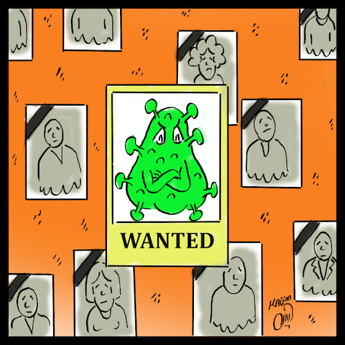 Cartoon: wanted corona (medium) by Hossein Kazem tagged wanted,corona