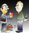 Cartoon: apple (small) by Hossein Kazem tagged apple