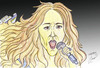 Cartoon: celine dion and titanik (small) by Hossein Kazem tagged celine,dion,and,titanik