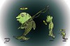 Cartoon: FISHERMAN AND FISH (small) by Hossein Kazem tagged fisherman,and,fish