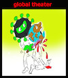 Cartoon: global theater (small) by Hossein Kazem tagged global,theater