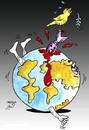 Cartoon: bye earth (small) by Hossein Kazem tagged bye earth