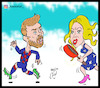 Cartoon: Shakira y Gerard Pique (small) by Hossein Kazem tagged shakira,gerard,pique